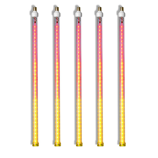 5 Pack 24'' LED Red-Orange-Yellow Strobe Snowfall Tube