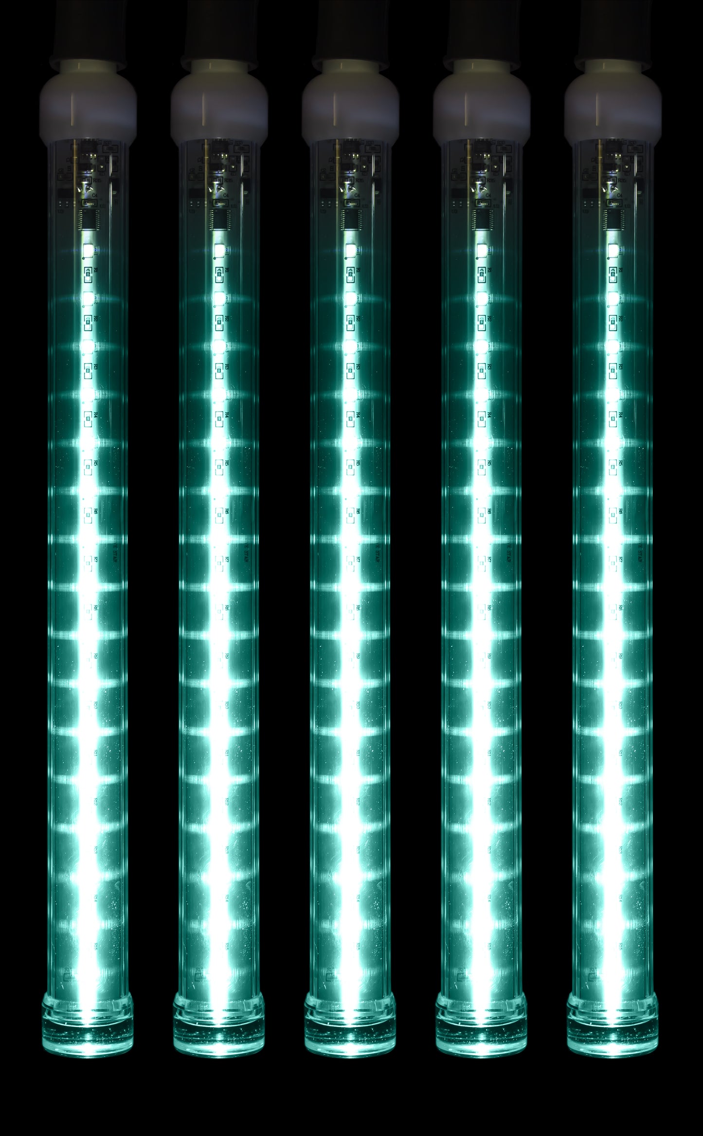 5 Pack 12'' Teal LED Snowfall Strobe Light