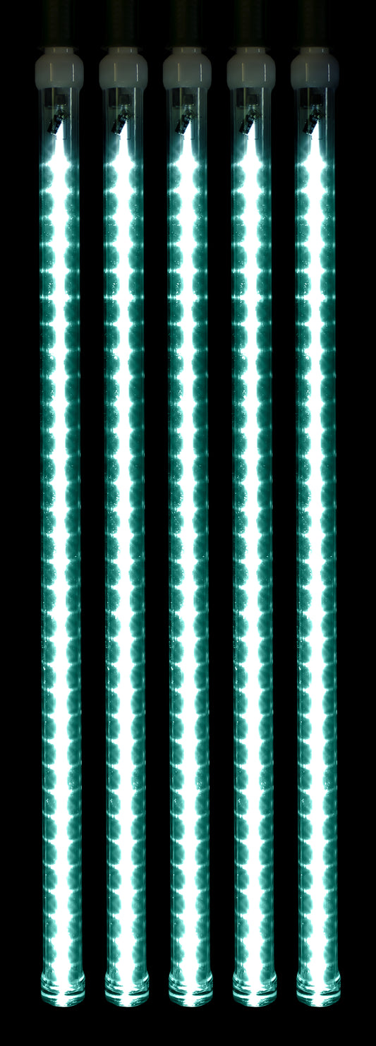 5 Pack 24'' Teal LED Strobe Snowfall Tube Lights