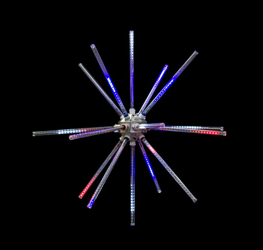 30" Animated Red, Pure White, & Blue LED Starburst