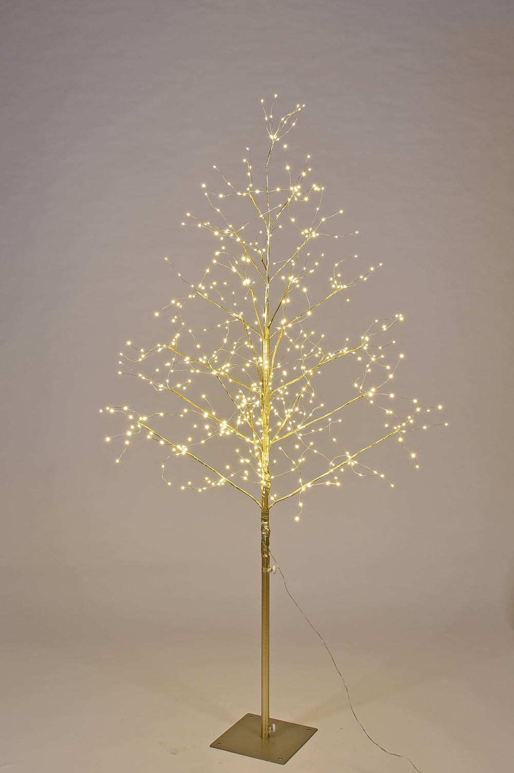 6' Warm White LED Gold Branch Tree