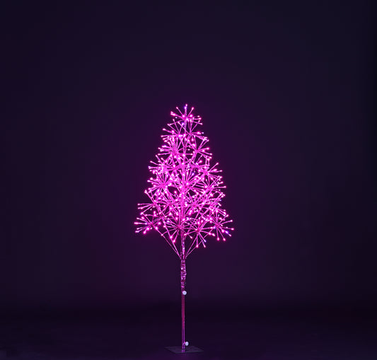 4' Pink Starburst LED Tree