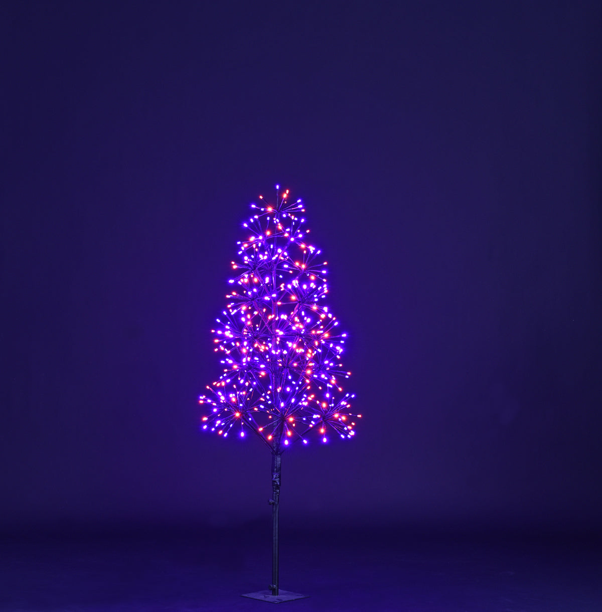 4' Purple and Orange Starburst LED Tree