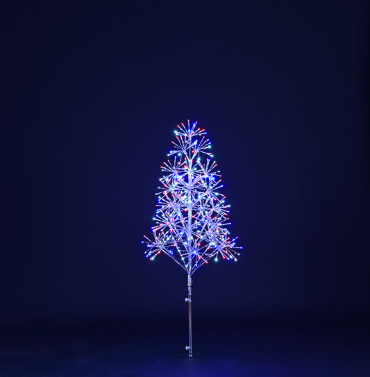 4' Red, White and Blue Starburst LED Tree