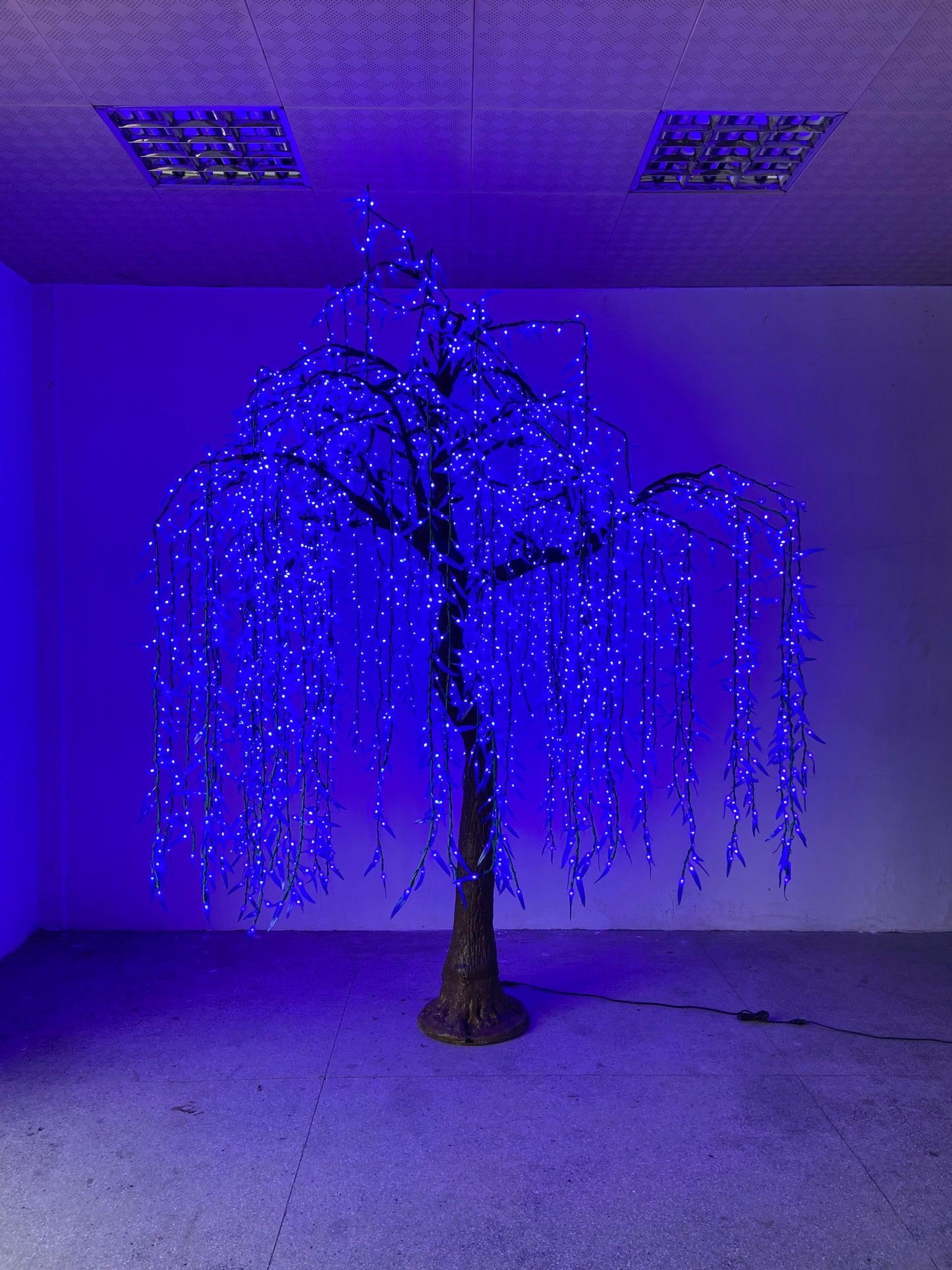 10' Blue LED Weeping Willow Tree