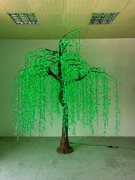 10' Green LED Weeping Willow Tree