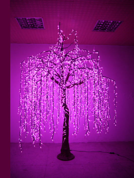10' Pink LED Weeping Willow Tree