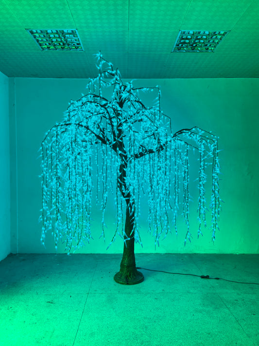 10' Teal LED Weeping Willow Tree