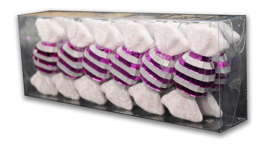 12 Pack of Pink Candy Ornaments with Glitter Enhancements