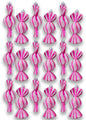 18 Pack of Hot Pink and White Candy Ornaments with Glitter Enhancements