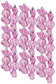 18 Pack of Pink and White Candy Ornaments with Glitter Enhancements