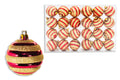 24 Pack Red Ball Ornament with Gold Glitter Line Design