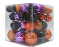 62 Pack of Purple, Black, and Orange Assorted Ball Ornaments