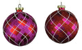 4 Pack of Red, Pink, and White Ball Ornaments with Glitter Enhancements