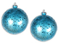 2 Pack 120mm Aqua Ornament Ball with Aqua Glitter Design