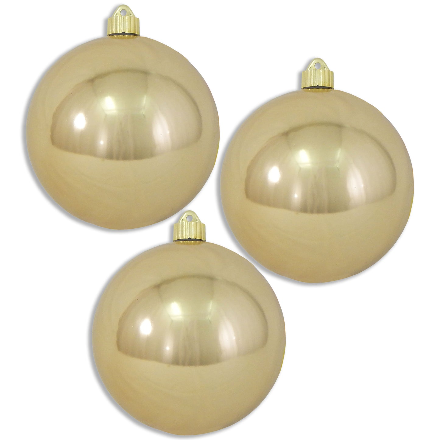 3 Pack 150mm 6" Gold Shiny Ball Ornaments