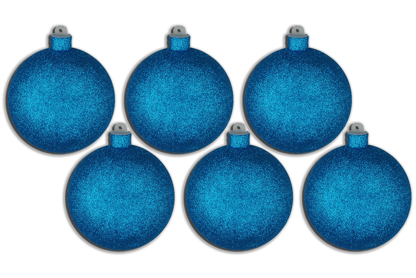 6 Pack 120mm 5" Aqua Glitter Ball Ornament with Wire