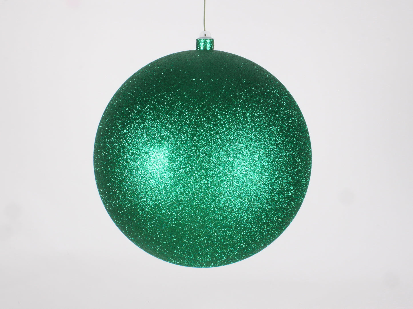 250mm 10" Green Glitter Ball Ornament with Wire