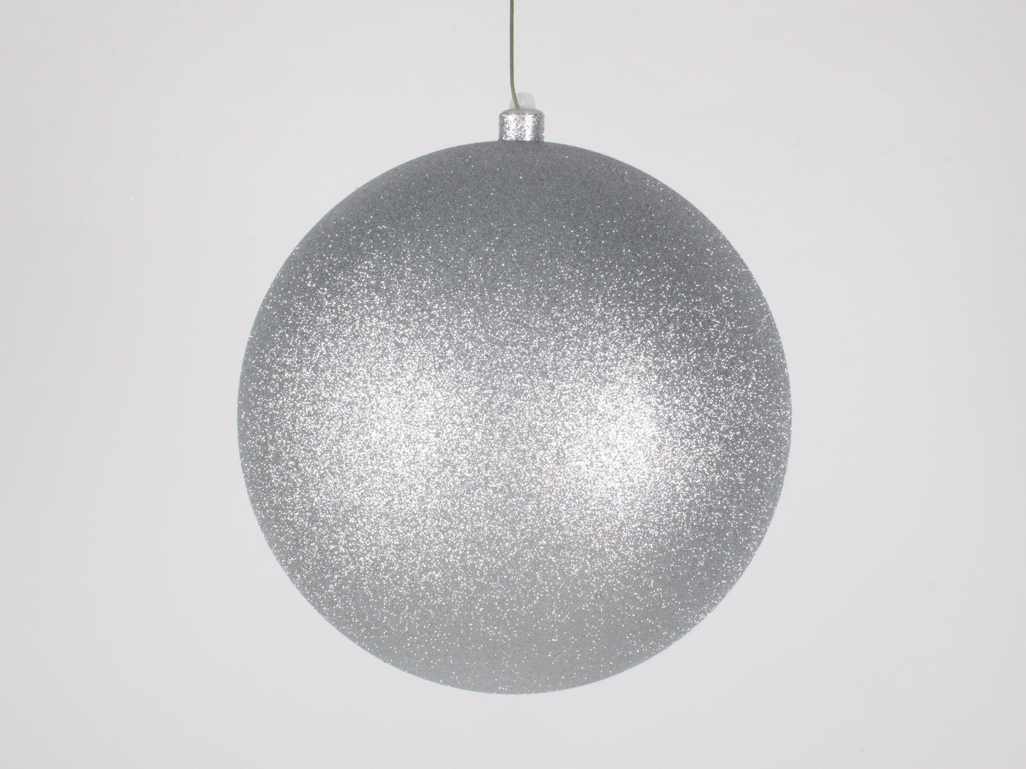 250mm 10" Silver Glitter Ball Ornament with Wire