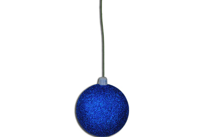 12 Pack 70mm 2.75" Blue Glitter Ball Ornament with Wire