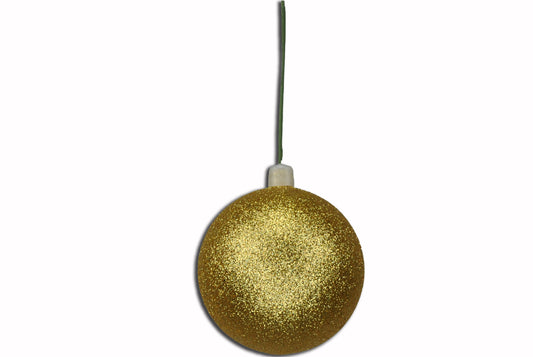 12 Pack 70mm 2.75" Gold Glitter Ball Ornament with Wire