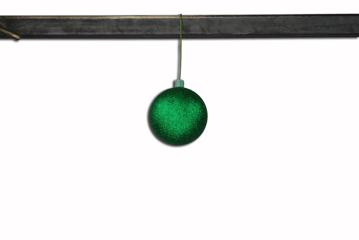 12 Pack 70mm 2.75" Green Glitter Ball Ornament with Wire