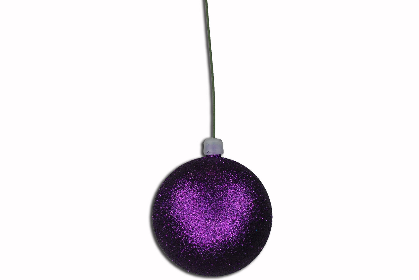 12 Pack 70mm 2.75" Purple Glitter Ball Ornament with Wire