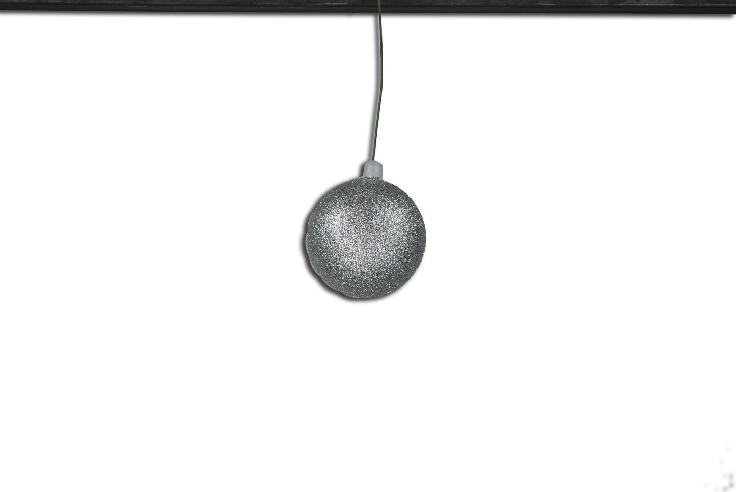 12 Pack 70mm 2.75" Silver Glitter Ball Ornament with Wire