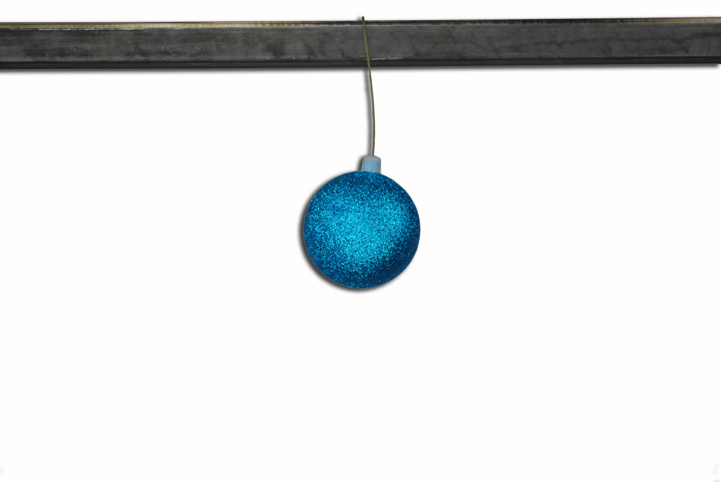 12 Pack 80mm 3" Aqua Glitter Ball Ornament with Wire