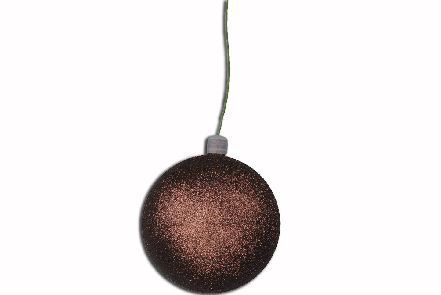 12 Pack 80mm 3" Brown Glitter Ball Ornament with Wire