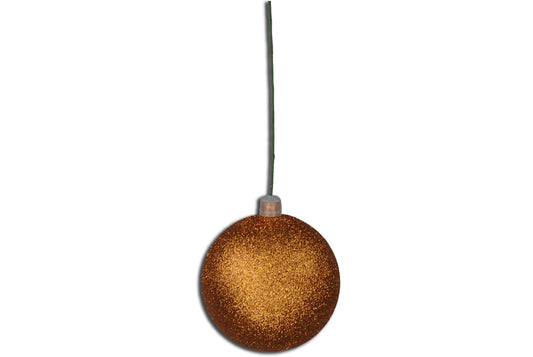 12 Pack 80mm 3" Copper Glitter Ball Ornament with Wire