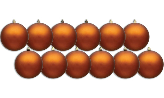 12 Pack 100mm 4" Copper Matte Ball Ornament with Wire