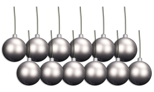 12 Pack 100mm 4" Silver Matte Ball Ornament with Wire