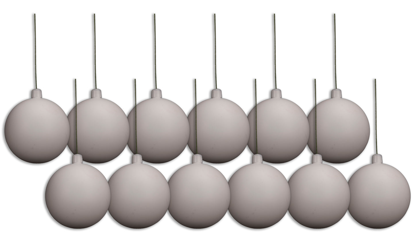 12 Pack 100mm 4" White Matte Ball Ornament with Wire