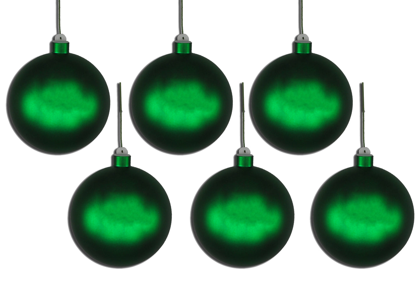 6 Pack 120mm 5" Green Matte Ball Ornament with Wire and UV Coating