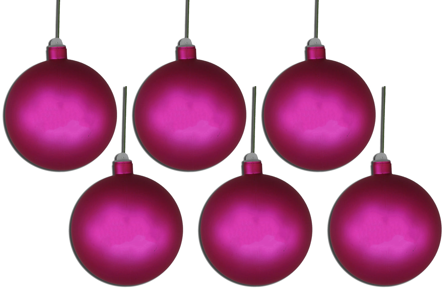 6 Pack 120mm 5" Pink Matte Ball Ornament with Wire and UV Coating