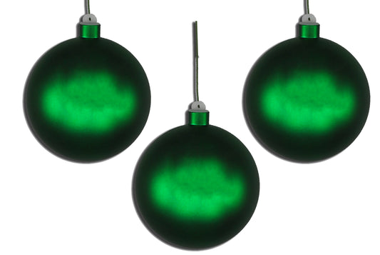 3 Pack 140mm 5.5" Green Matte Ball Ornament with Wire and UV Coating