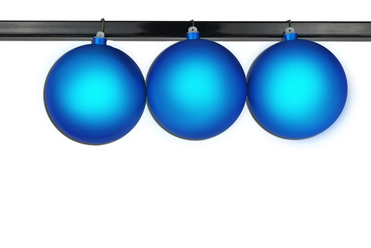 3 Pack 150mm 6" Blue Matte Ball Ornament with Wire and UV Coating