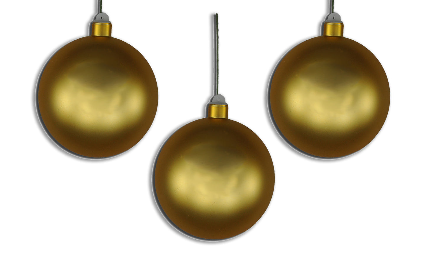 3 Pack 150mm 6" Gold Matte Ball Ornament with Wire and UV Coating