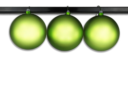 3 Pack 150mm 6" Lime Green Matte Ball Ornament with Wire and UV Coating