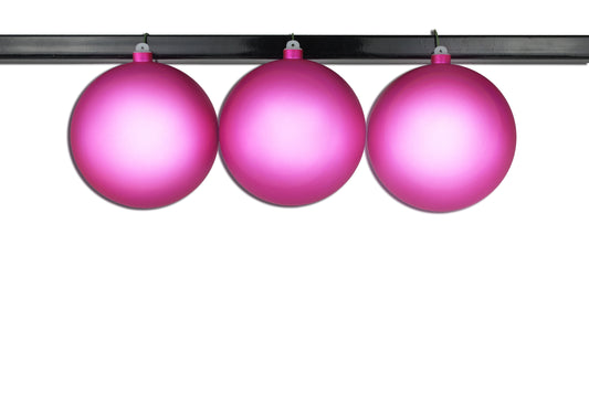 3 Pack 150mm 6" Pink Matte Ball Ornament with Wire and UV Coating