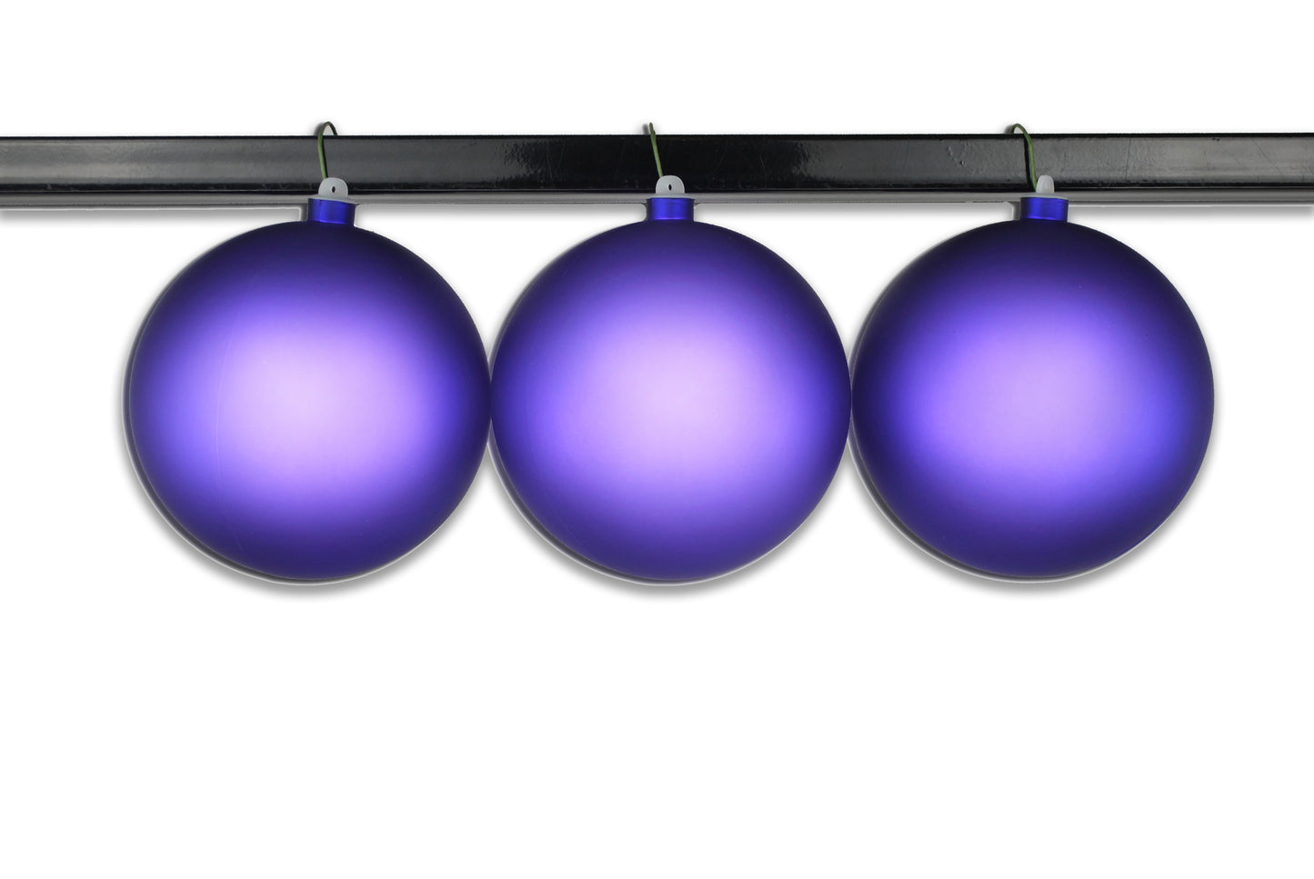 3 Pack 150mm 6" Purple Matte Ball Ornament with Wire and UV Coating