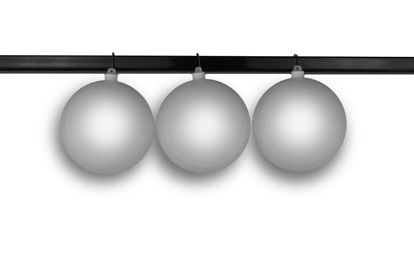 3 Pack 150mm 6" White Matte Ball Ornament with Wire and UV Coating