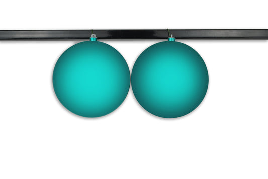 2 Pack 200mm 8" Aqua Matte Ball Ornament with Wire, UV Coated