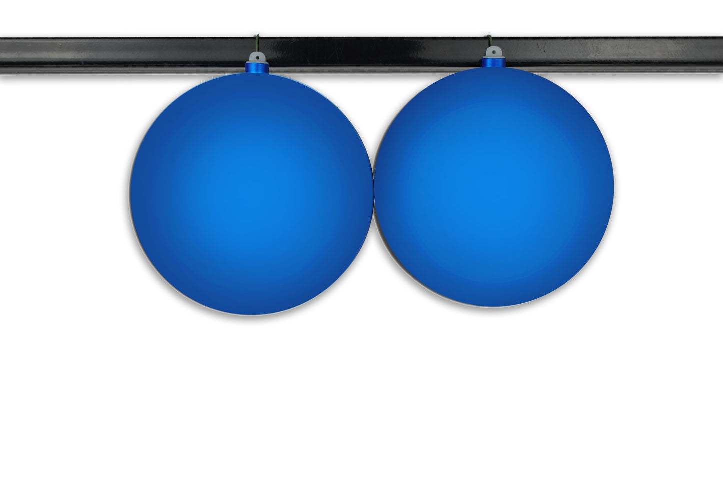 2 Pack 200mm 8" Blue Matte Ball Ornament with Wire, UV Coated