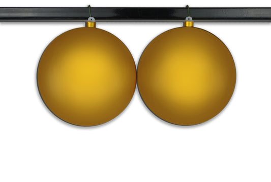 2 Pack 200mm 8" Gold Matte Ball Ornament with Wire, UV Coated