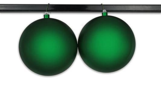 2 Pack 200mm 8" Green Matte Ball Ornament with Wire, UV Coated