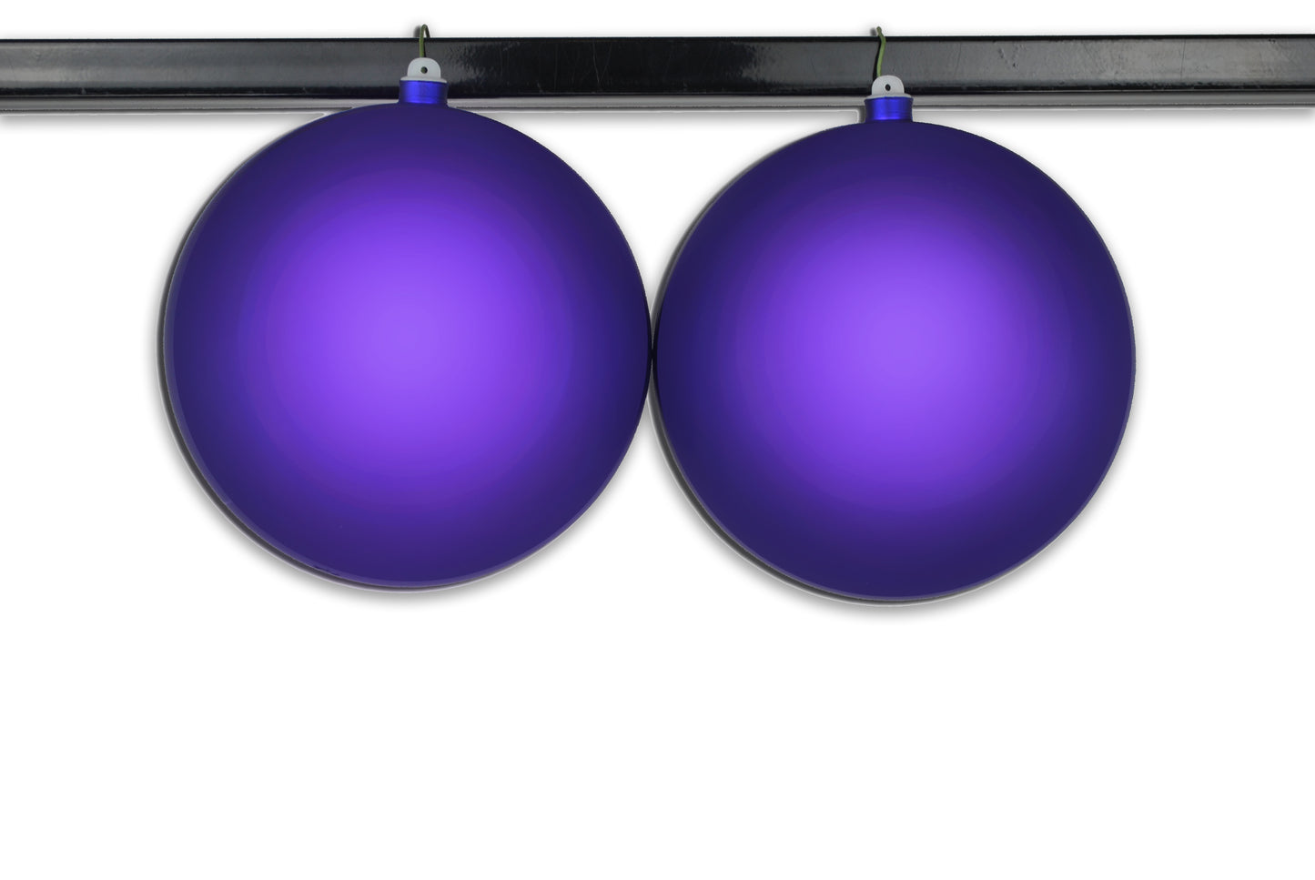 2 Pack 200mm 8" Purple Matte Ball Ornament with Wire, UV Coated