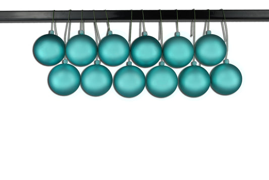 12 Pack 60mm 2.5" Matte Aqua Ball Ornament UV Coated with Wire