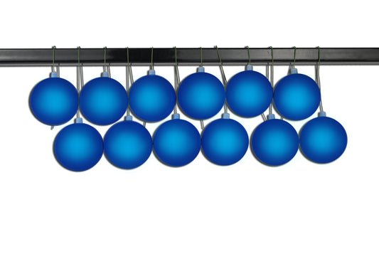 12 Pack 60mm 2.5" Matte Blue Ball Ornament UV Coated with Wire